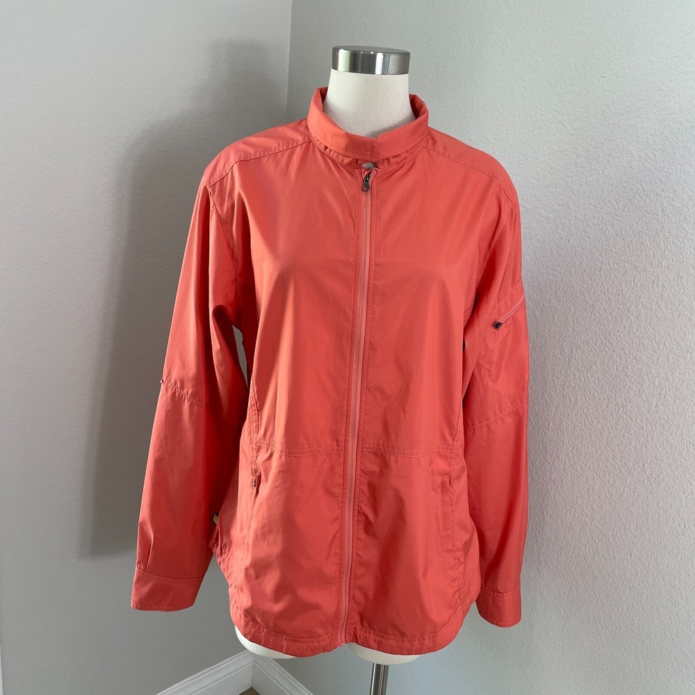 Kokatat Womens Large Coral Lightweight Vented Windbreaker Zip Up‎ Jacket